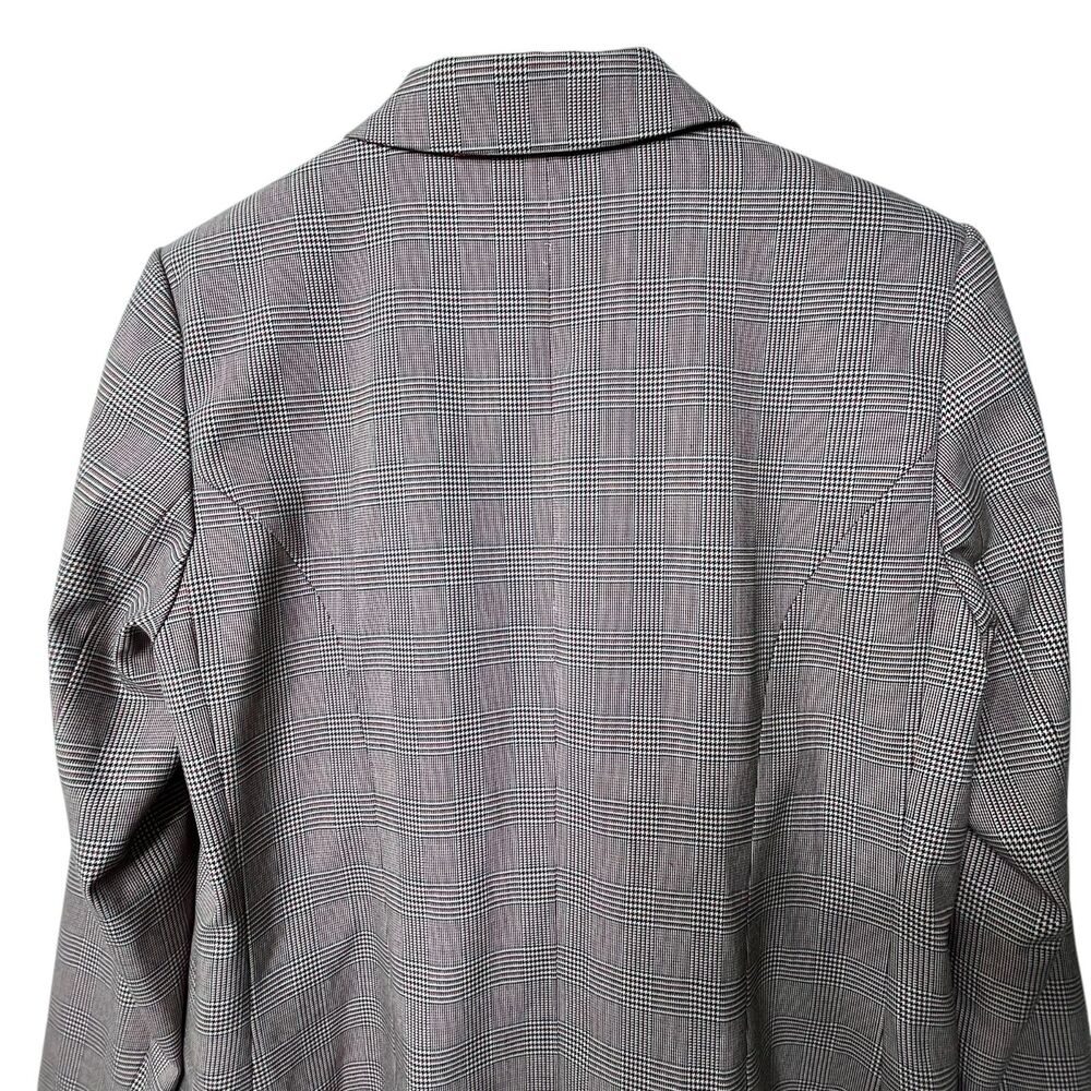 Court & Rowe Warwick Double-Breasted Houndstooth Plaid Blazer Sz 12 Gray Career - Picture 8 of 13